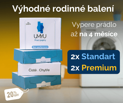 Prací papírky Umyu - Family pack - 2x Prémium + 2x Standart - Umyu