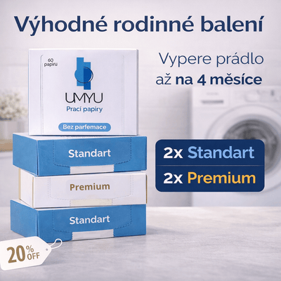 Prací papírky Umyu - Family pack - 2x Prémium + 2x Standart - Umyu